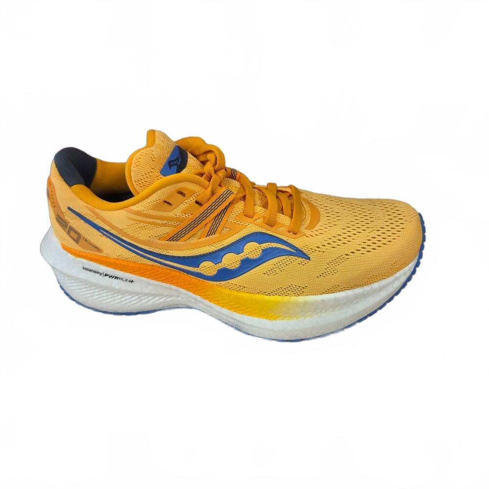 NEW SAUCONY women's triumph 20 sneaker in orange/gold/white